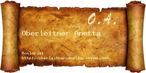 Oberleitner Anetta névjegykártya
